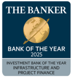 logo The Banker Bank of the Year Awards 2025, Investment Bank of the Year Infrastructure and Project Finance