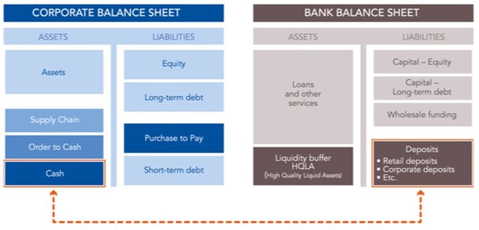 Graph with Corporate Balance Sheet and Bank Balance Sheet